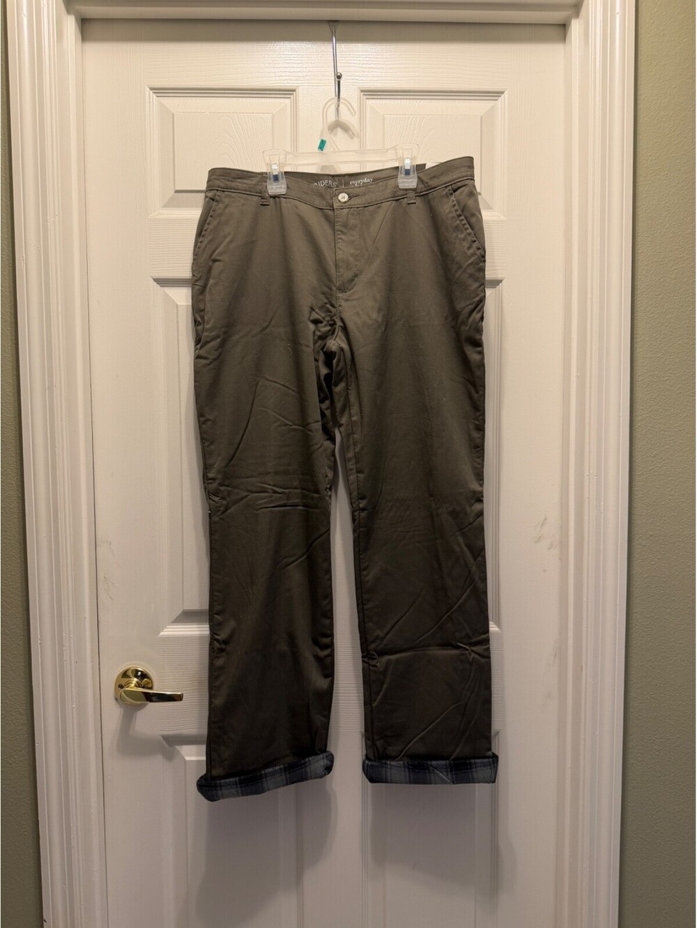 Riders By Lee Everyday Chino Flannel Lined Pants Size 14